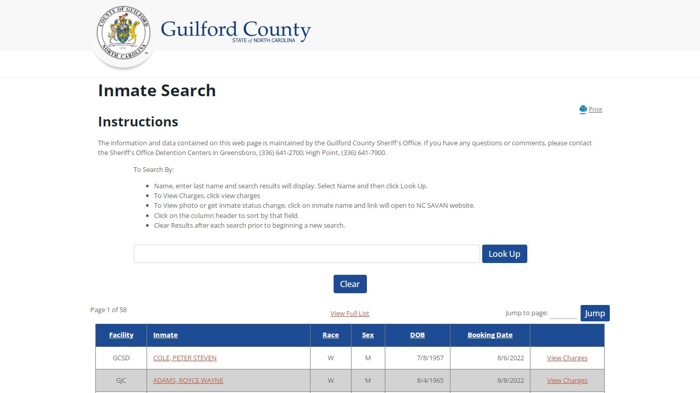 Inmate Search | Guilford County, NC